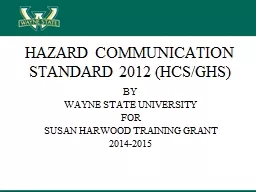  HAZARD COMMUNICATION STANDARD 2012 (HCS/GHS)