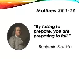 “By failing to prepare, you are preparing to fail.”