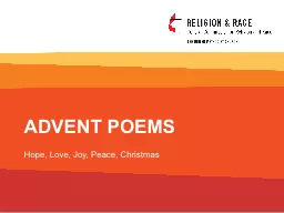 PPT-Advent PoeMS Hope, Love, Joy, Peace, Christmas