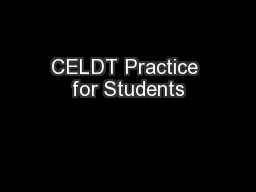 CELDT Practice for Students