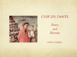 CVSP 205: DANTE Poetry and