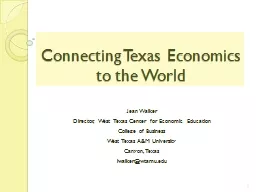 Connecting Texas Economics to the World