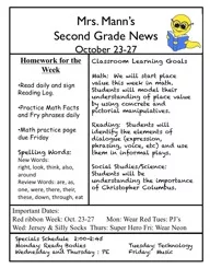 PPT-Mrs. Mann’s Second Grade News