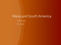 Meso  and South America World History