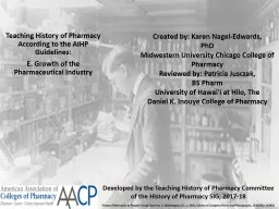 Teaching History of  Pharmacy According to the AIHP Guidelines: