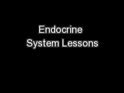 Endocrine System Lessons