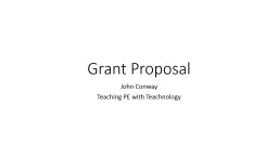 Grant Proposal John Conway