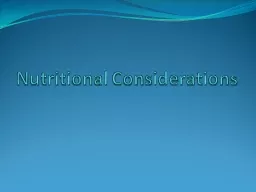 PPT-Nutritional Considerations