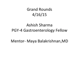 Grand Rounds 4/16/15 Ashish Sharma