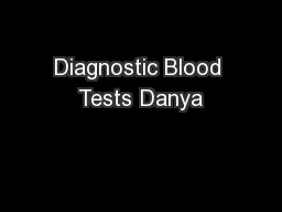 Diagnostic Blood Tests Danya