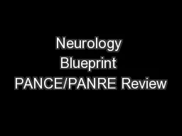 Neurology Blueprint PANCE/PANRE Review