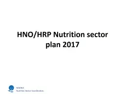 HNO/HRP Nutrition sector plan