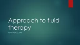 Approach to fluid therapy