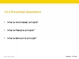 14.2 Essential Questions