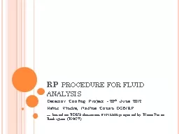 RP procedure for fluid analysis