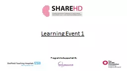 PPT-Learning Event 1 Programme Supported By