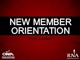 New Member Orientation Welcome!