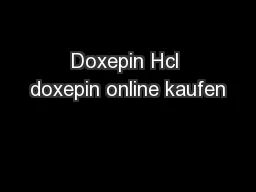 Doxepin Hcl doxepin online kaufen