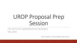 UROP Proposal Prep Session