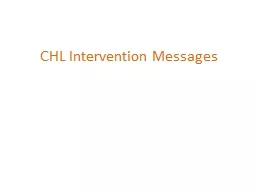 CHL Intervention Messages