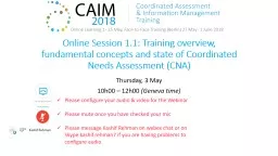 PPT-Online Session 1.1: Training overview, fundamental concepts and state of Coordinated