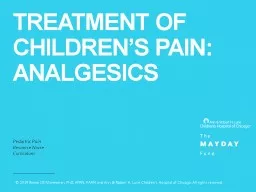 Treatment of Children’s Pain: Analgesics