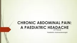 CHRONIC ABDOMINAL PAIN: