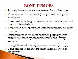 Primary bone tumors  >