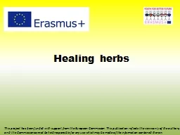 Healing herbs This project has been funded with support from the European Commission. This publicat