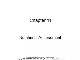 Chapter 11 Nutritional Assessment