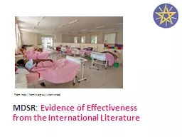 MDSR :  Evidence of Effectiveness from the International Literature