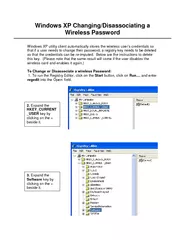 Windows XP ChangingDisassociating a Wireless Password