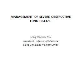 Management of  Severe Obstructive