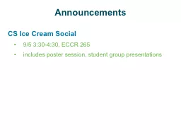 Announcements CS Ice Cream Social