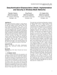 Implementation and security in wireless mesh networks