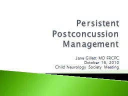 Persistent  Postconcussion