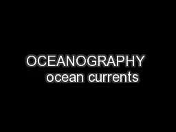 OCEANOGRAPHY   ocean currents