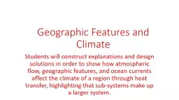 Geographic Features and Climate