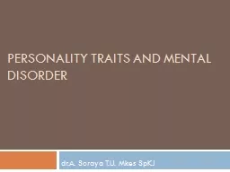 Personality traits and mental disorder