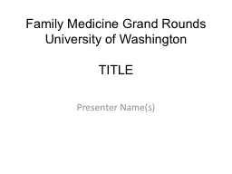 Family Medicine Grand Rounds
