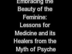 Embracing the Beauty of the Feminine: Lessons for Medicine and its Healers from the Myth