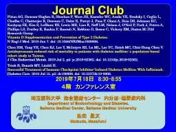 Journal Club 埼玉医科大学　総合医療センター　内分泌・糖尿病内科