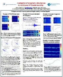 Investigation of  ionospheric