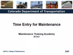 Time  Entry for  Maintenance