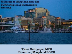 Temi Oshiyoye, MPH Director, Maryland SORH