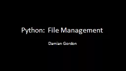 Python:  File Management