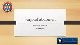 Surgical abdomen Preparation for Finals – Case-based Learning