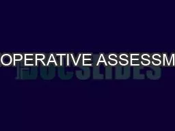 PREOPERATIVE ASSESSMENT