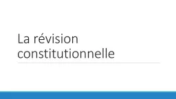 La révision constitutionnelle