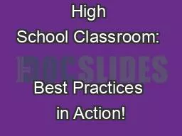 MTSS in the High School Classroom:  Best Practices in Action!